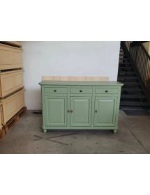 Madia Credenza arte povera Legno 3 Porte verde salvia 150x43x98