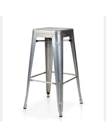 Set 6 Sgabelli design metallo colore acciaio 43x43x76