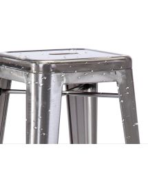 Set 6 Sgabelli design metallo colore acciaio 43x43x76
