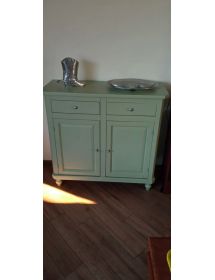Madia Credenza arte povera Legno 2 Porte verde salvia 104x43x98