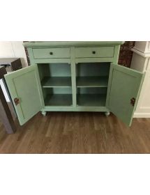 Madia Credenza arte povera Legno 2 Porte verde salvia 104x43x98