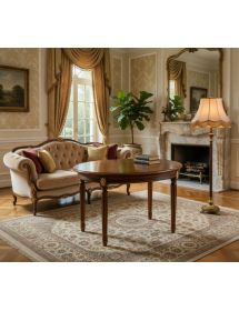 TAVOLINO DA SALOTTO IN LEGNO INTAGLIATO CON FREGI ORO 67X54X46