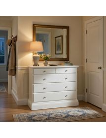 CASSETTIERA 5 CASSETTI CLASSICA SHABBY BIANCO 117x51x101 (6070)