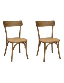 Set 2 Sedie design In Legno naturale 44X42x86