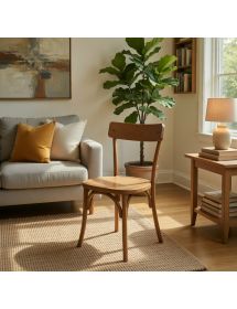 Set 2 Sedie design In Legno naturale 44X42x86