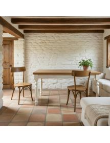 Set tavolo shabby gamba tornita 100x70 120x80 130x85 140x80 160x85 allungabile con 4/6 sedie design