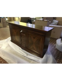 MOBILI 2G - MADIA CREDENZA 2 ANTE 6 CASSETTI NOCE BASSANO L.210 P.53 H. 115 vista laterale