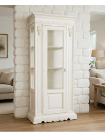 Vetrina 1 porta legno shabby vari colori 95X47X210 (1235FB)