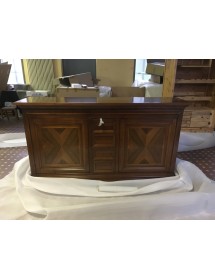 MOBILI 2G - MADIA CREDENZA 2 ANTE 6 CASSETTI NOCE BASSANO L.210 P.53 H. 115 vista frontale