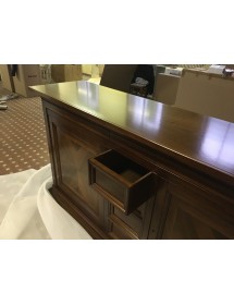 MOBILI 2G - MADIA CREDENZA 2 ANTE 6 CASSETTI NOCE BASSANO L.210 P.53 H. 115 vista apertura cassetto