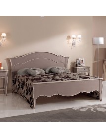 MOBILI 2G - LETTO SAGOMATO MATRIMONIALE BICOLORE TORTORA IN LEGNO
