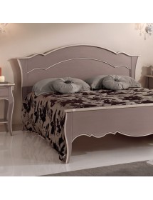 MOBILI 2G - LETTO SAGOMATO MATRIMONIALE BICOLORE TORTORA IN LEGNO