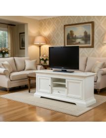 Porta tv 2 porte 1 cassetto classico legno bianco 169X53X75