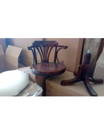 SEDIA GIREVOLE IN LEGNO TINTA NOCE SEDUTA LEGNO