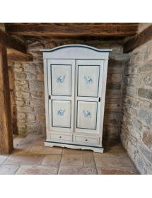 Armadio 2 ante scorrevoli legno shabby bianco anticato pavoncella 1...