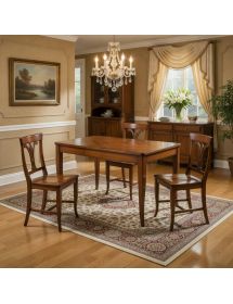 Set tavolo classico allungabile Legno noce spinapesce 160x90x78 con 6 sedie imbottite