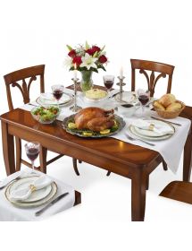 Set tavolo classico allungabile Legno noce spinapesce 160x90x78 con...