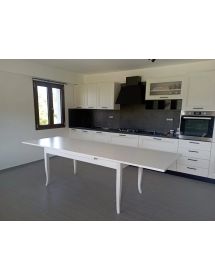 Soggiorno classico legno shabby chic bianco opaco