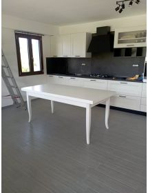 Soggiorno classico legno shabby chic bianco opaco