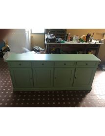Madia Credenza arte povera Legno 3 Porte verde salvia 205x42x86