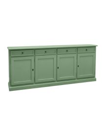 Madia Credenza arte povera Legno 3 Porte verde salvia 205x42x86