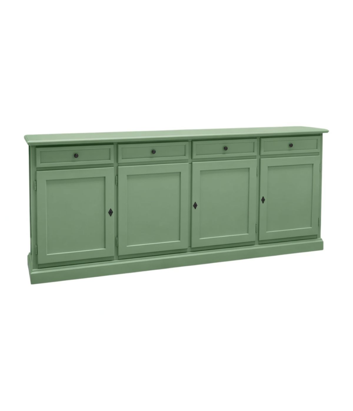 Madia Credenza arte povera Legno 3 Porte verde salvia 205x42x86