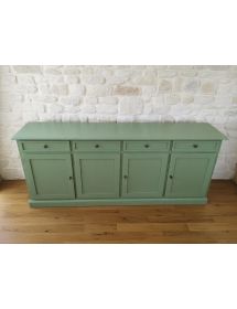 Madia Credenza arte povera Legno 3 Porte verde salvia 205x42x86