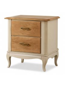 COMODINO CLASSICO 2 CASSETTI LEGNO GREZZO 61X41X71