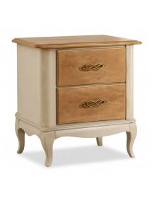 COMODINO CLASSICO 2 CASSETTI LEGNO GREZZO 61X41X71