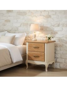 COMODINO CLASSICO 2 CASSETTI LEGNO GREZZO 61X41X71