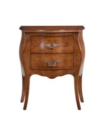 Comodino 2 cassetti sagomato legno tinta noce bassano 50x30x60