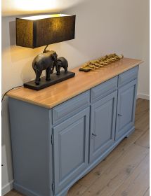 MADIA CREDENZA 3 PORTE IN LEGNO LACCATO CARTA DA ZUCCHERO L.156 P.4...
