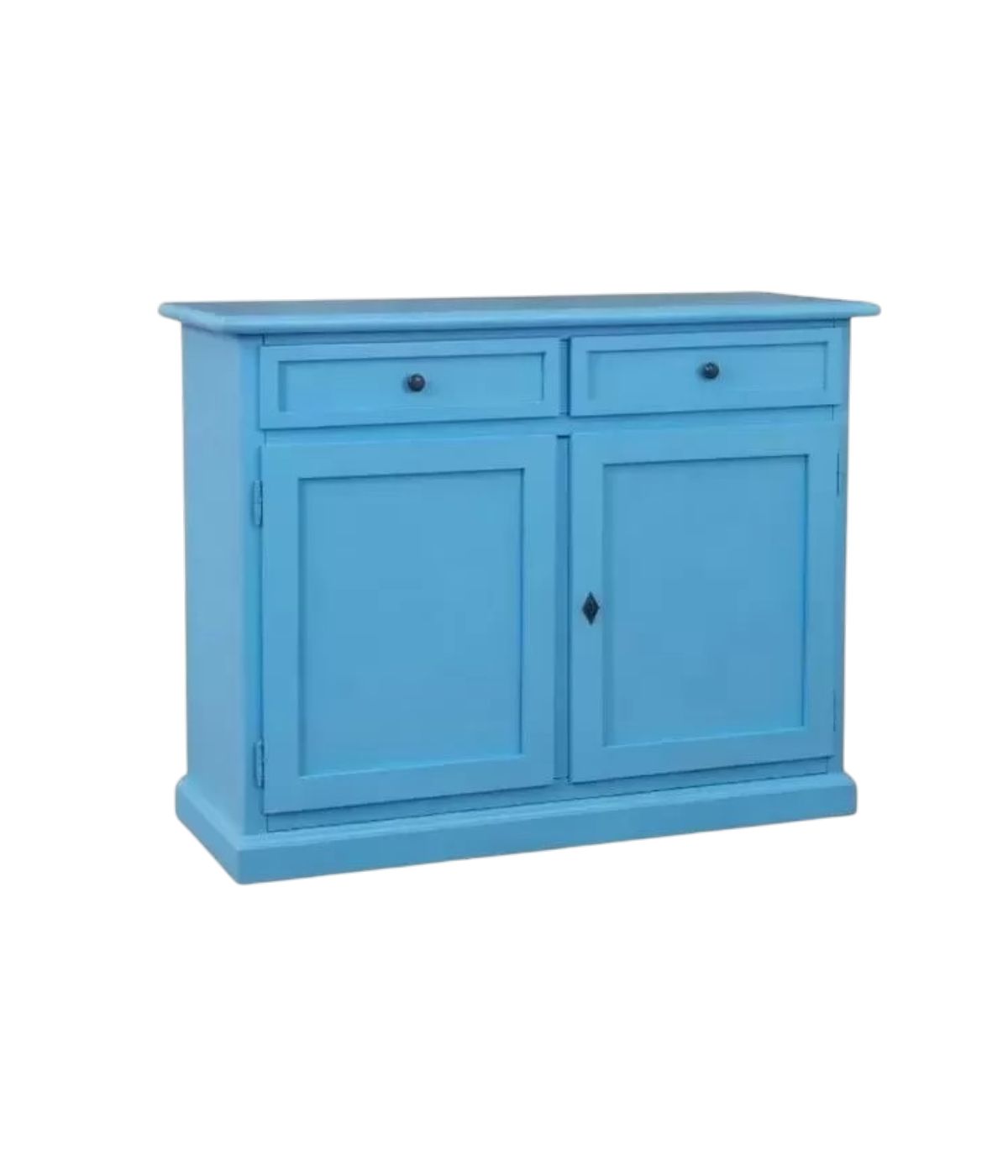 Madia credenza shabby 2 porte legno azzurro 105x42x85