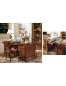 SCRIVANIA STUDIO CLASSICA IN LEGNO TINTA NOCE 180x85x78