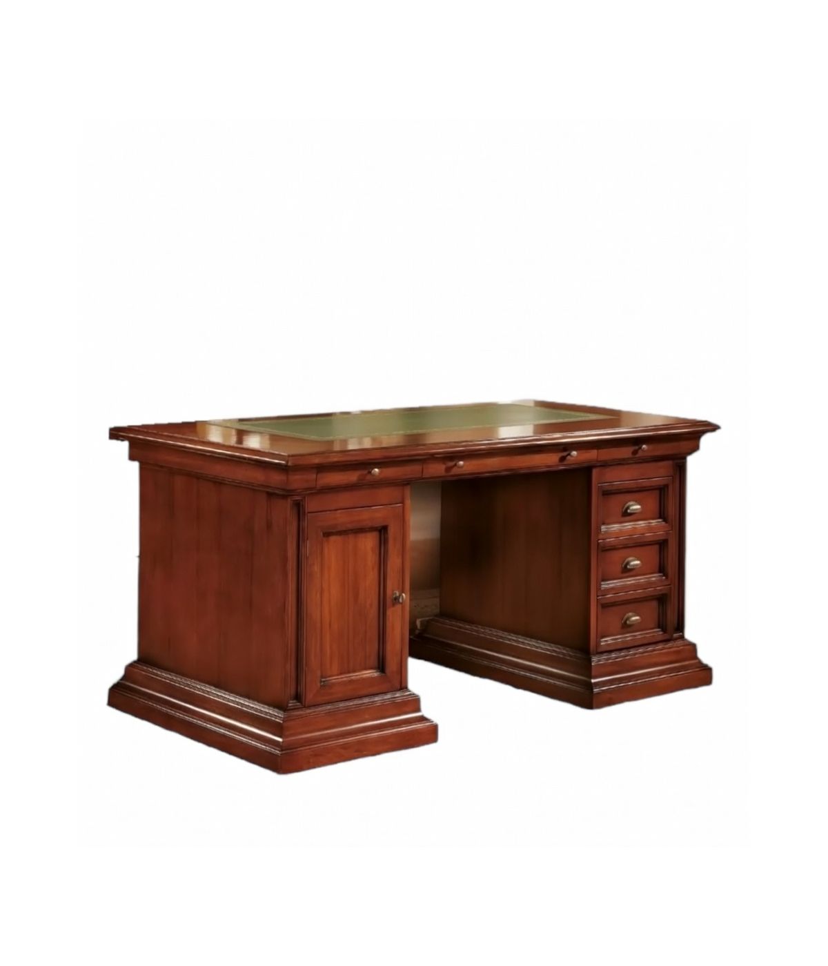 SCRIVANIA STUDIO CLASSICA IN LEGNO TINTA NOCE 180x85x78