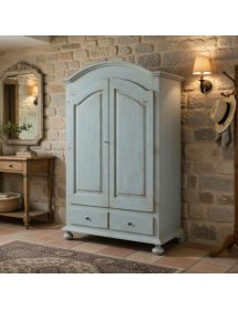 ARMADIO 2 PORTE LEGNO SHABBY CERATO AZZURRO 125X61X200