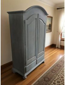 ARMADIO 2 PORTE LEGNO SHABBY CERATO AZZURRO 125X61X200
