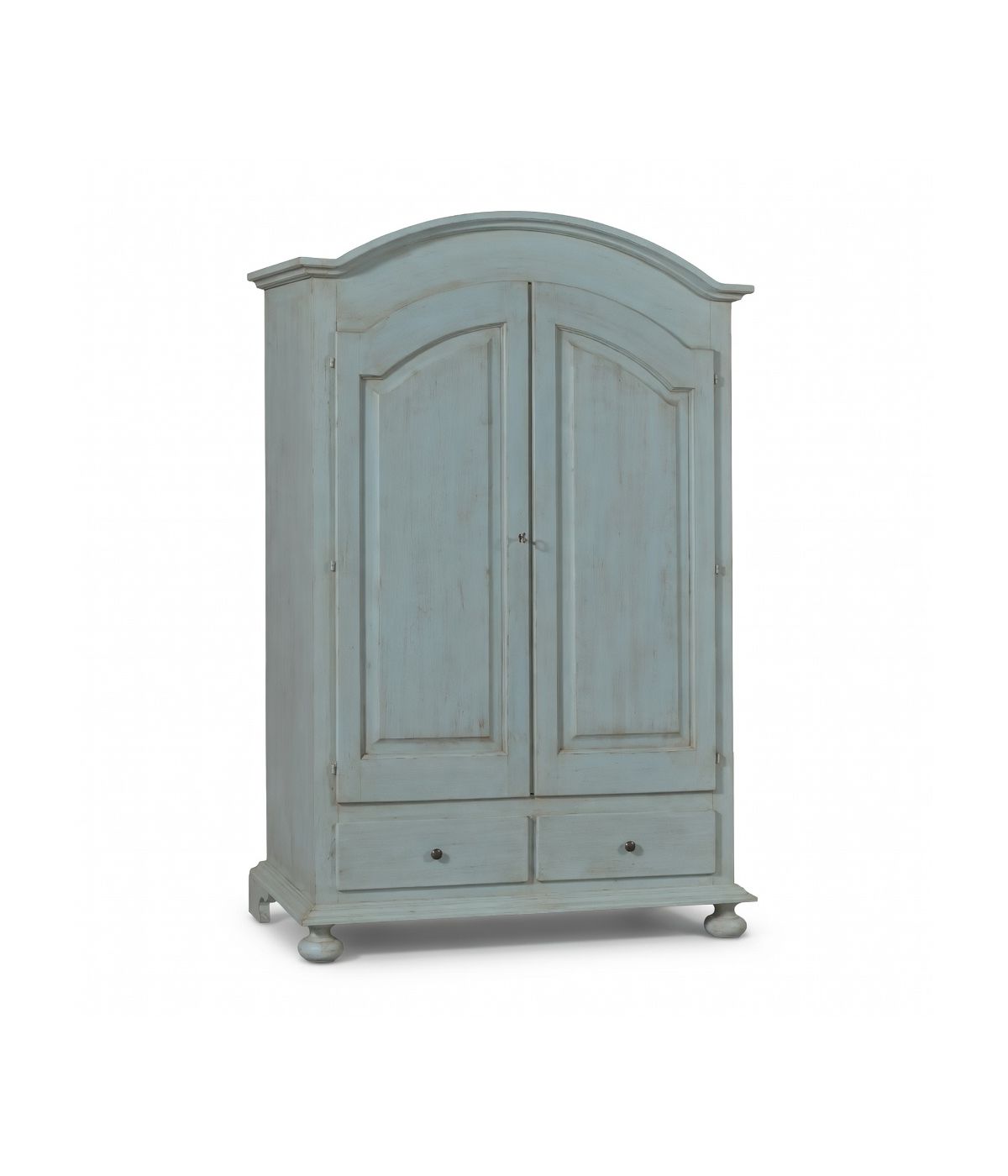 ARMADIO 2 PORTE LEGNO SHABBY CERATO AZZURRO 125X61X200