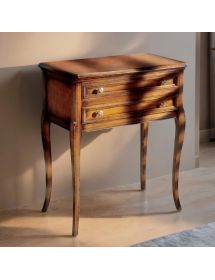 PORTA TELEFONO IN LEGNO 2 CASSETTI CON RIBALTA BASSANO L.70 P.38 H.80