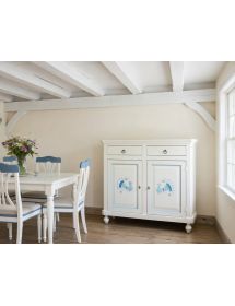 MADIA CREDENZA 2 PORTE 2 IN LEGNO SHABBY BIANCO 103X43X98