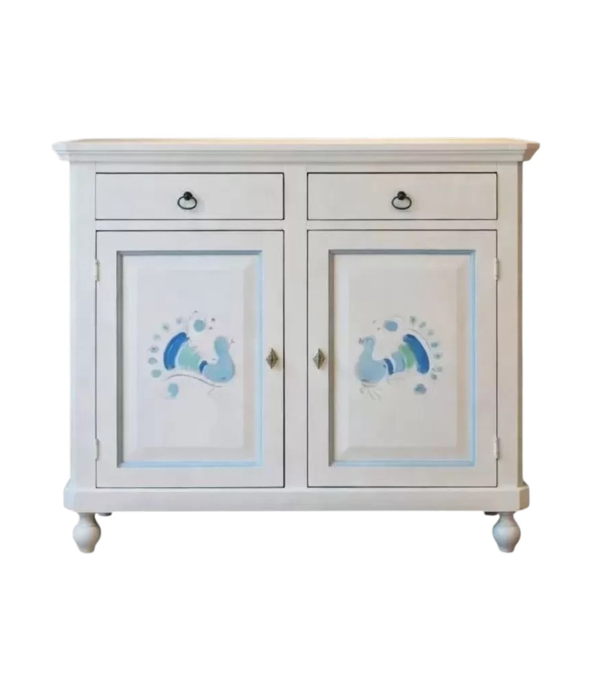 MADIA CREDENZA 2 PORTE 2 IN LEGNO SHABBY BIANCO 103X43X98