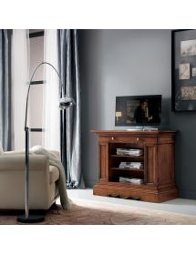 Porta tv 1 cassetto classico legno tinta noce 104X48x83