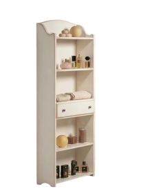 Libreria 5 ripiani legno shabby bianco anticato 70X24X171