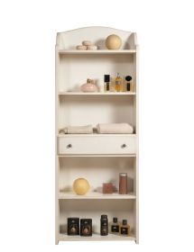 Libreria 5 ripiani legno shabby bianco anticato 70X24X171
