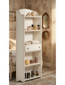 Libreria 5 ripiani legno shabby bianco anticato 70X24X171