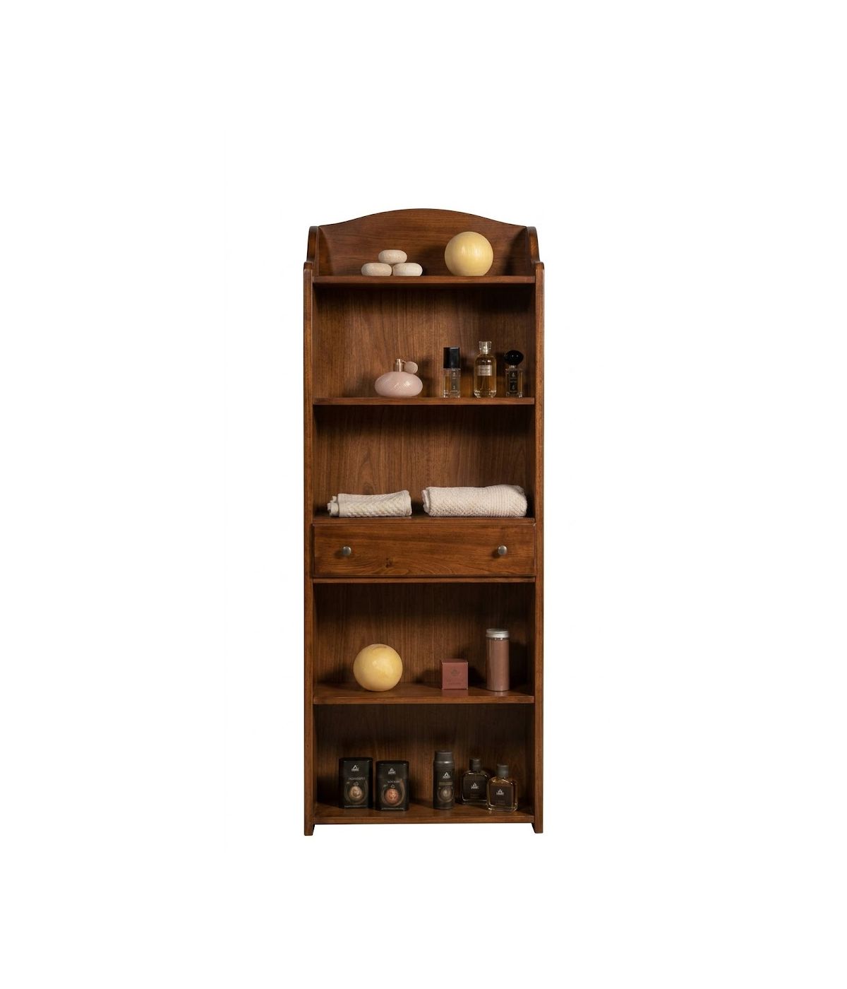 Libreria 5 ripiani legno arte povera noce bassano 70X24X171