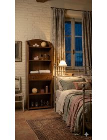 Libreria 5 ripiani legno arte povera noce bassano 70X24X171