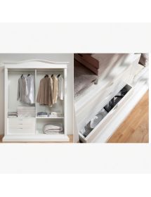 Armadio arte povera 2 ante scorrevoli legno bianco 183x67x222