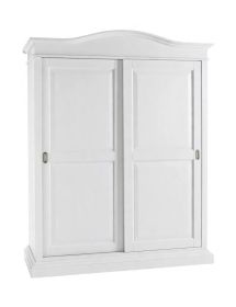 Armadio arte povera 2 ante scorrevoli legno bianco 183x67x222