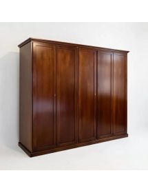 Armadio 4 porte classico in legno tinta noce bassano 296x65x250